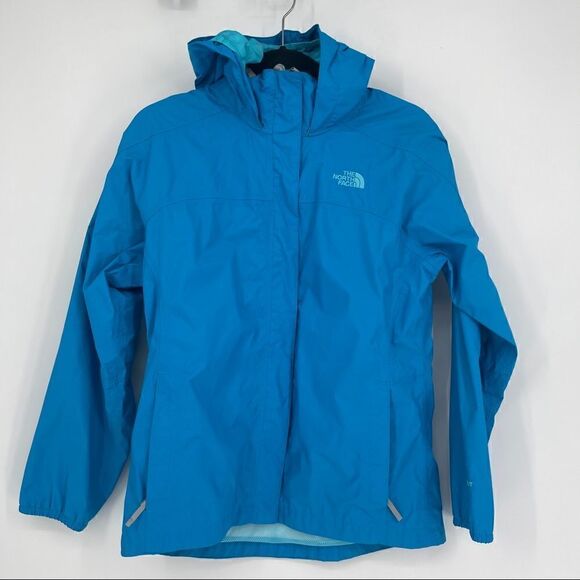 The North Face Resolve Jacket Waterproof Breathable Hooded Sky Blue L 14-16 - Picture 1 of 11